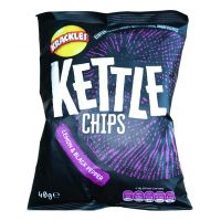 KETTLE COOKED POTATO CRISPS LEMON & BLACK PEPPER 40G - Bulkbox Wholesale