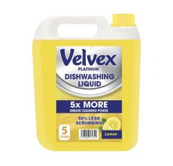 VELVEX DISHWASHING LIQUID LEMON BURST 1X5L - Bulkbox Wholesale