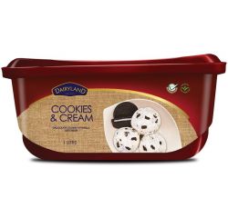 DAIRYLAND PREMIUM COOKIES & CREAM ICE CREAM 1X1L - Bulkbox Wholesale