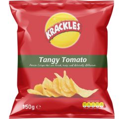 KRACKLES POTATO CRISPS TANGY TOMATO 12X125G - Bulkbox Wholesale