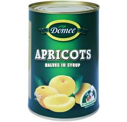 DOMEE APRICOT HALVES IN SYRUP 12X425G - Bulkbox Wholesale