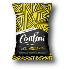 CONFINI LIQUORICE SOUR BELTS LEMON SORBET 6X75G - Bulkbox Wholesale