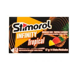 STIMOROL SUGAR FREE INFINITY TROPICAL CHEWING GUM 12X14 TABS - Bulkbox Wholesale