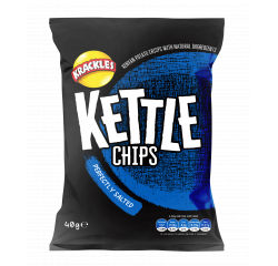 KETTLE COOKED POTATO CRISPS PERFECTLY SALTED 48X40G - Bulkbox Wholesale