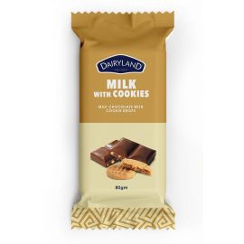 DAIRYLAND MILK WITH COOKIES CHOCOLATE 80G - Bulkbox Wholesale