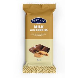 Dairyland Milk With Cookies Chocolate 12x80g - Bulkbox Wholesale