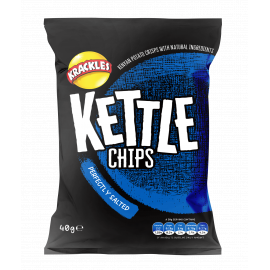 KETTLE COOKED POTATO CRISPS PERFECTLY SALTED 40G - Bulkbox Wholesale