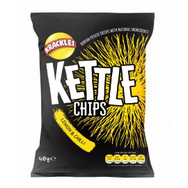 KETTLE COOKED POTATO CRISPS LEMON & CHILLI 40G - Bulkbox Wholesale