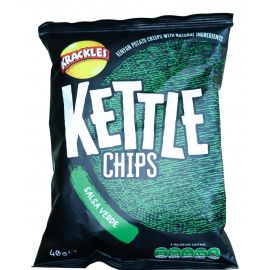KETTLE COOKED POTATO CRISPS SALSA VERDE 40G - Bulkbox Wholesale