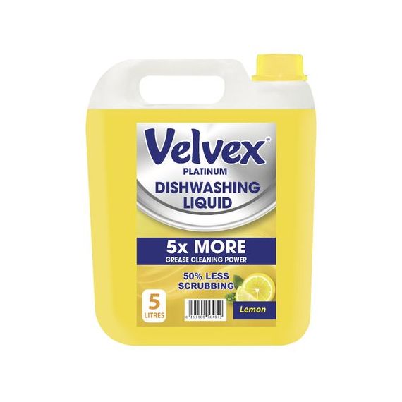 VELVEX DISHWASHING LIQUID LEMON BURST 1X5L - Bulkbox Wholesale