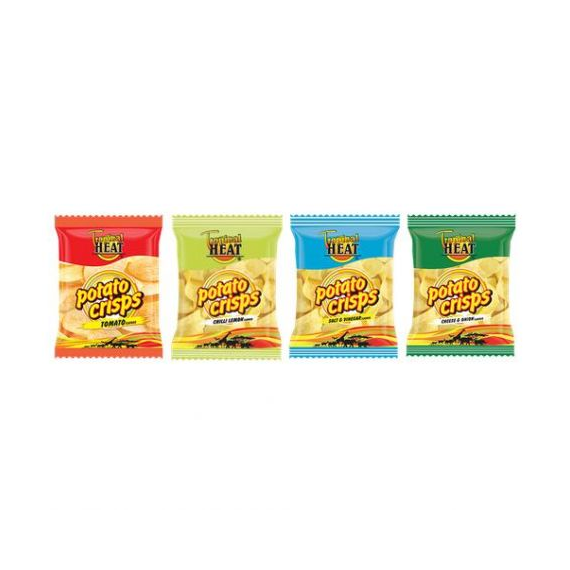 TROPICAL HEAT POTATO CRISPS ASSORTED 24X100G - Bulkbox Wholesale